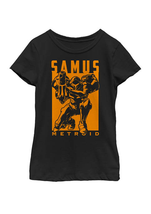 Girls 7-16 Metroid Samus Returns Warrior Pose Short Sleeve Graphic T-Shirt