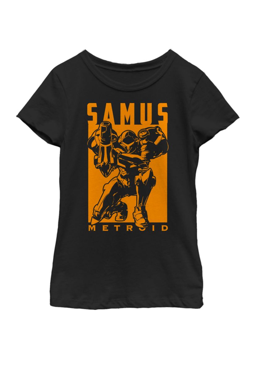 Girls 7-16 Metroid Samus Returns Warrior Pose Short Sleeve Graphic T-Shirt