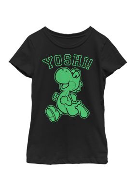 Nintendo Girls 7-16 Super Mario Yoshi Green Run Classic Short Sleeve Graphic T-Shirt