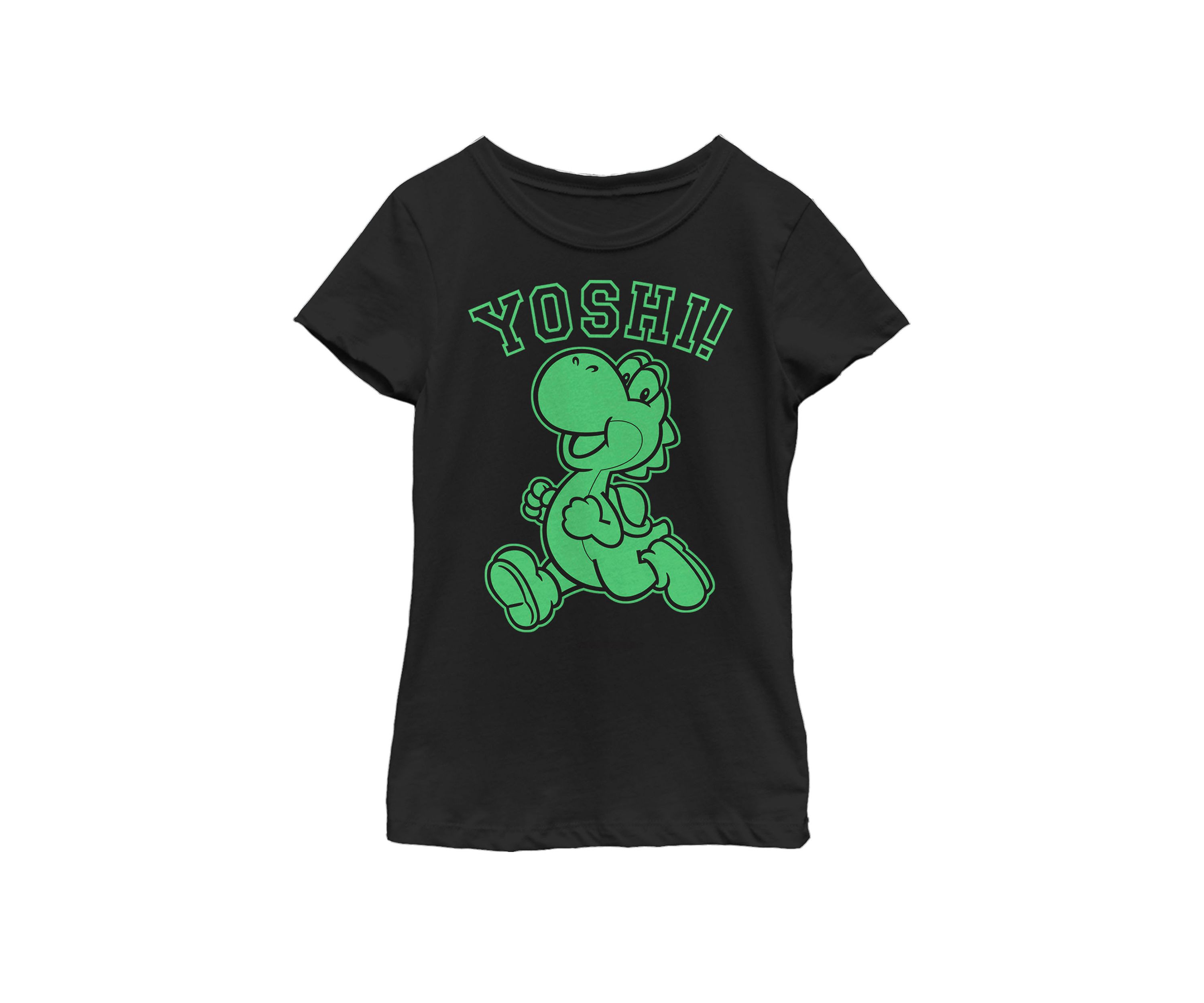 Girls 7-16 Super Mario Yoshi Green Run Classic Short Sleeve Graphic T-Shirt