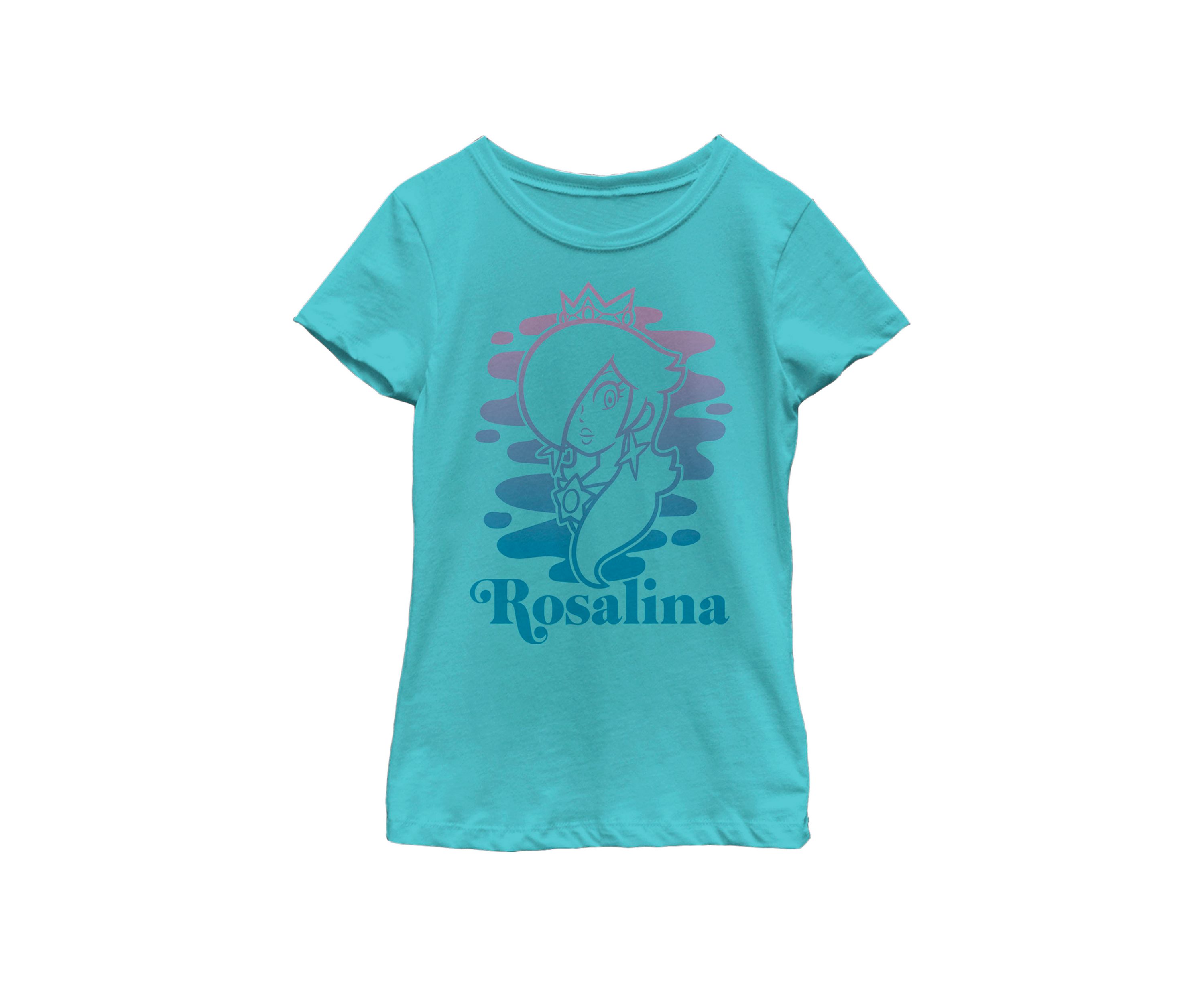 Girls 7-16 Super Mario Rosalina Gradient Outline Portrait Short Sleeve Graphic T-Shirt