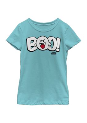 Nintendo Girls 4-6x Boo T-Shirt, Blue, Small