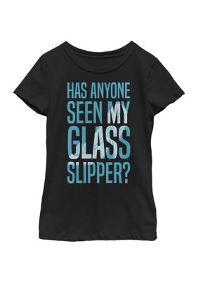 Disney Princess Girls 4-6x Missing Slipper Top, Black, Large