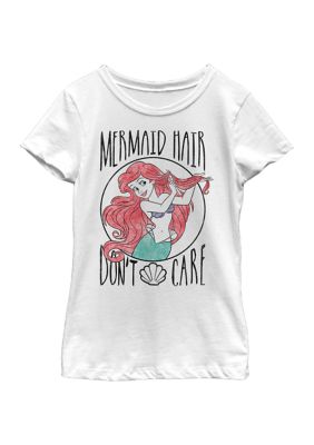 Disney Princess Girls 4-6x Mermaid Hair Top, White, X-Large