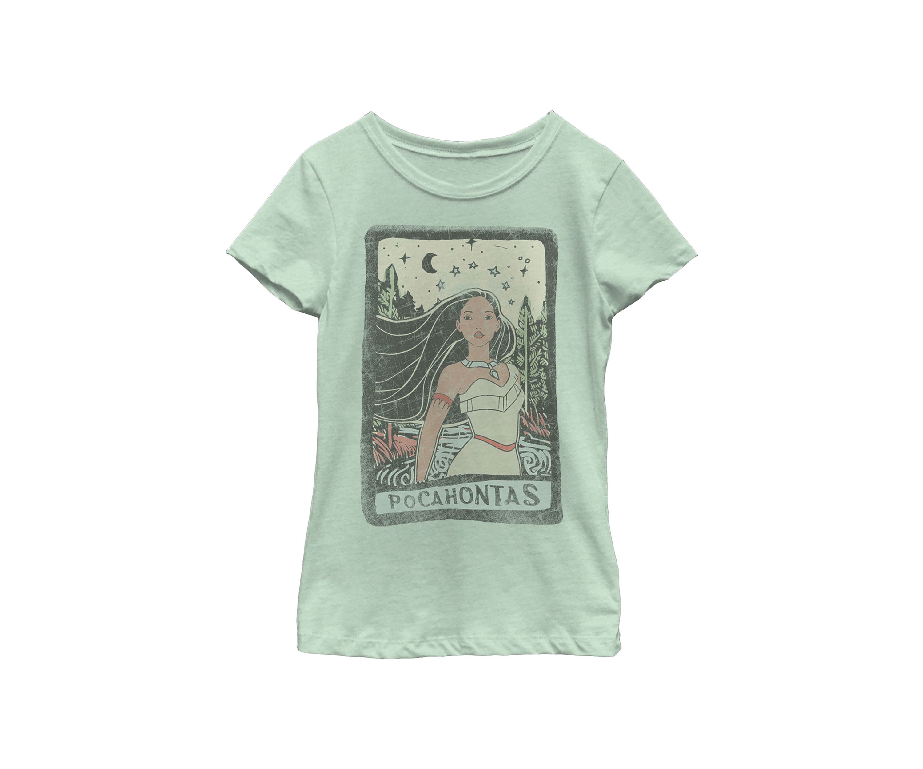 Girls 46x Disney Princess Pocahontas Block Bottom Text Graphic Top