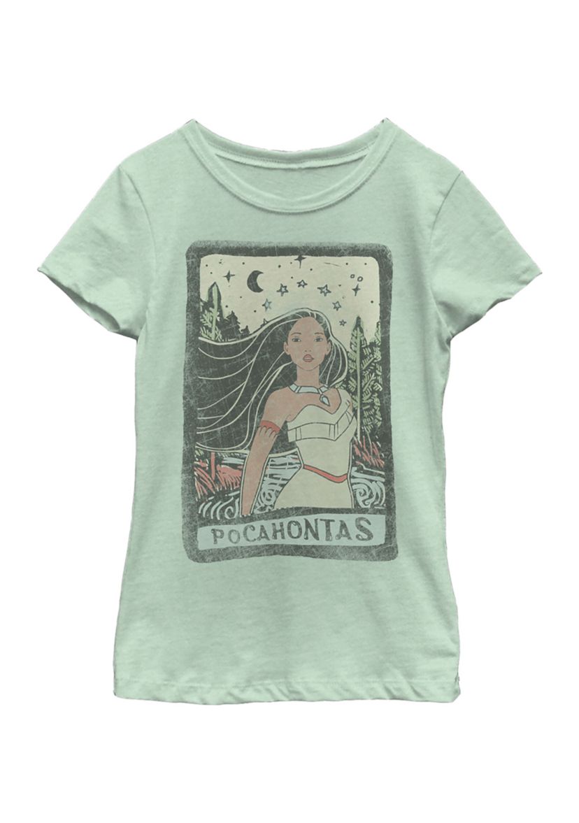 Girls 46x Disney Princess Pocahontas Block Bottom Text Graphic Top