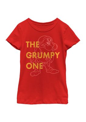 Disney Princess Girls 4-6x One Grumpy Dwarf Top, Red, X-Large