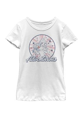 Girls 46x Disney Princess Belle Americana Graphic Top, White