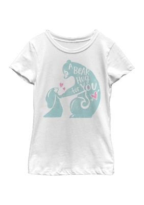 Disney Princess Girls 4-6x Wee Bear Hug Top, White, Large