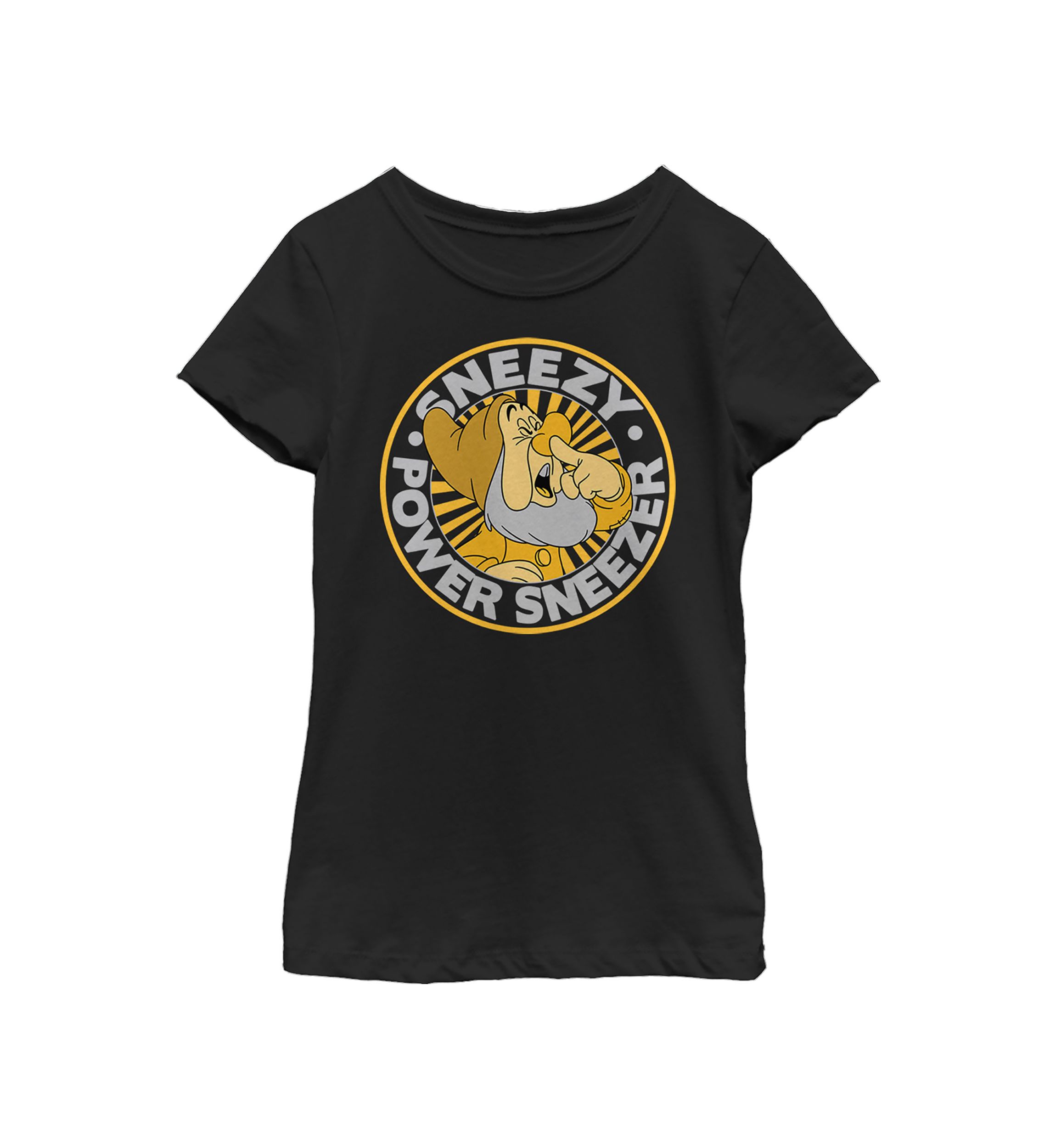Girls 46x Disney Princess About Sneezy Round Graphic Top