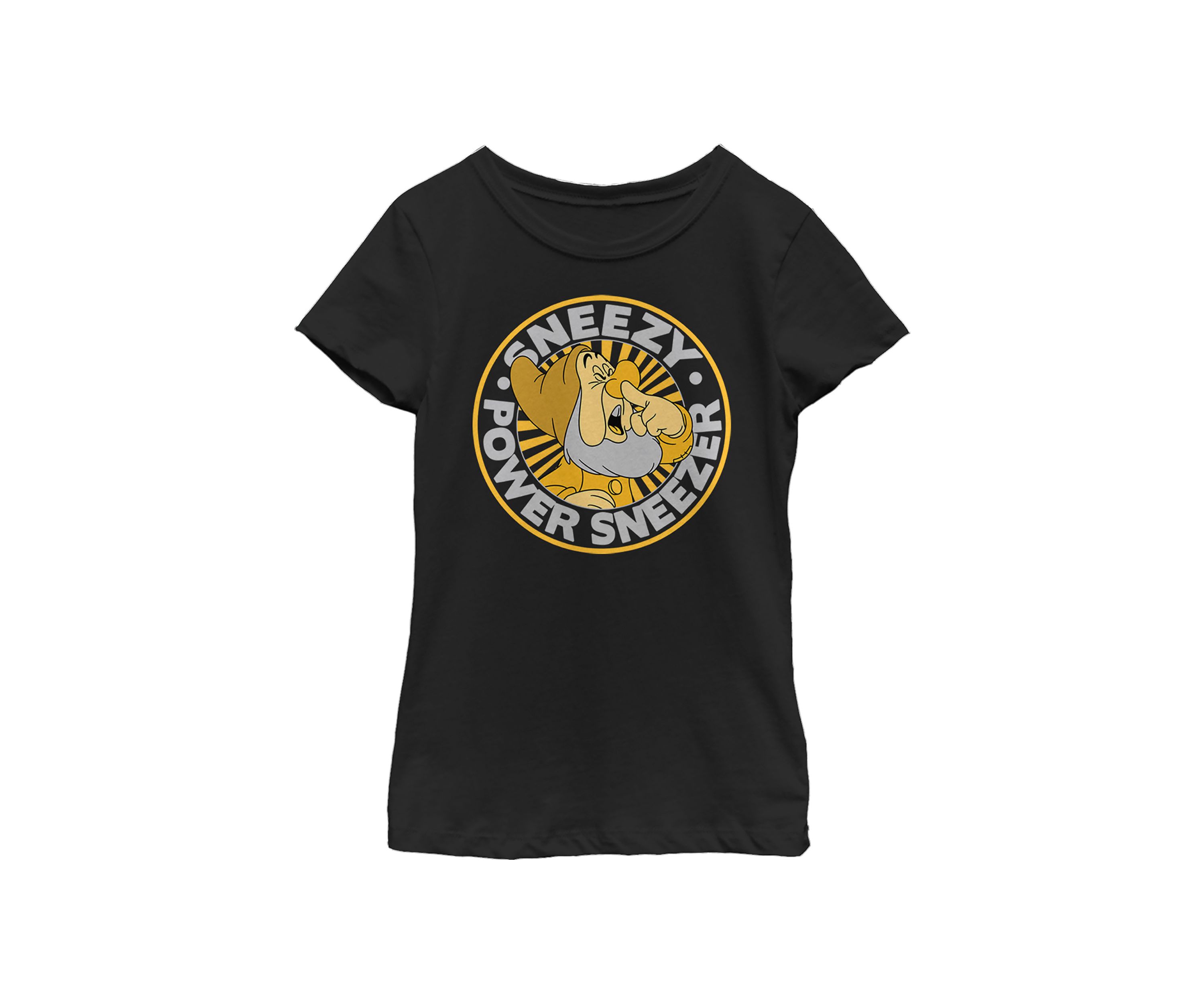 Girls 46x Disney Princess About Sneezy Round Graphic Top