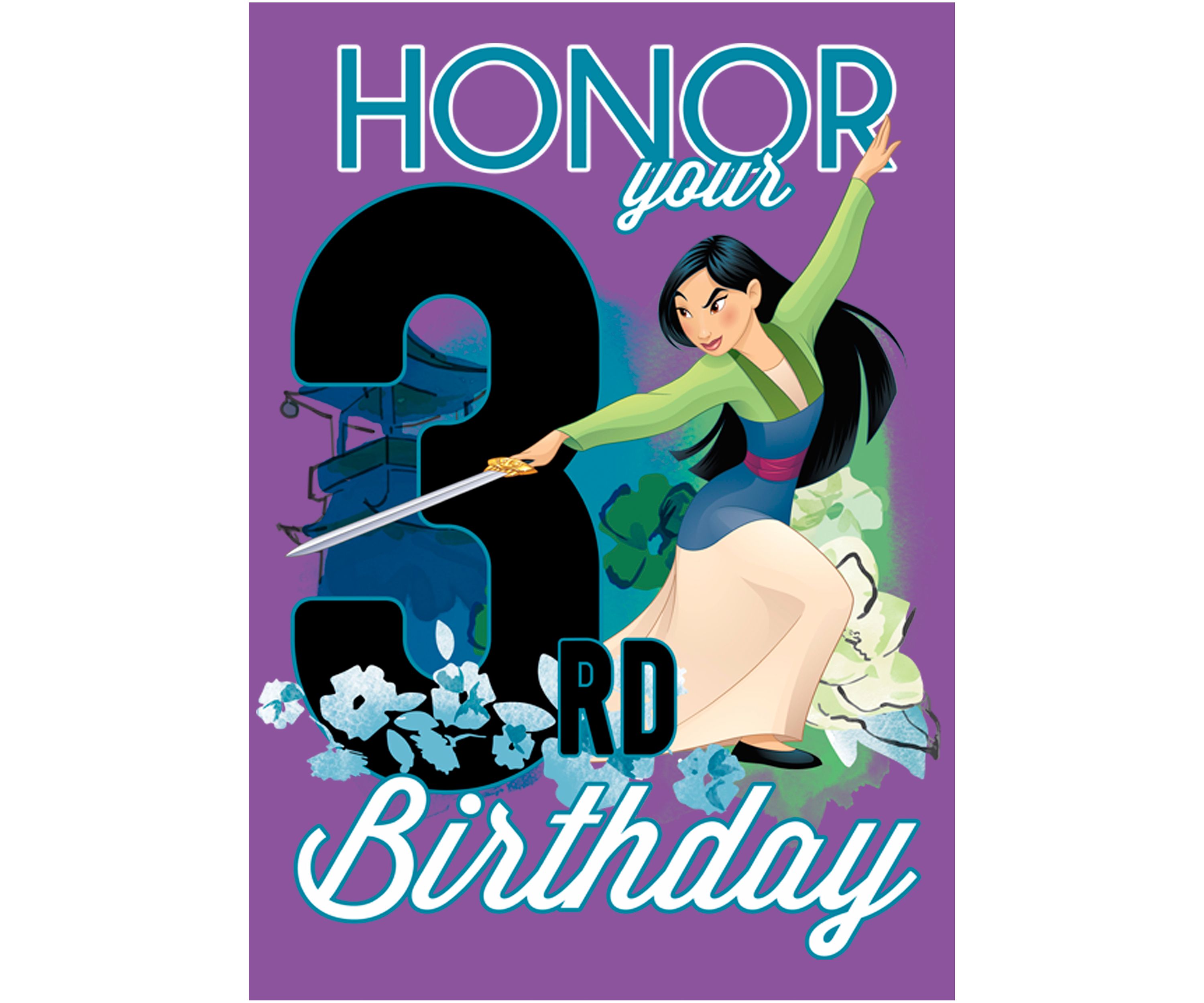 Girls 4-6x Mulan Three Birthday Graphic T-Shirt