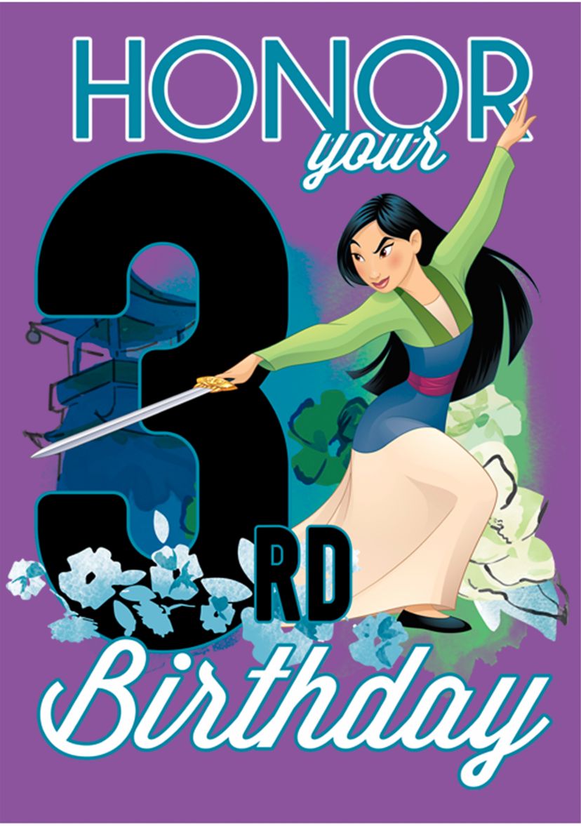 Girls 4-6x Mulan Three Birthday Graphic T-Shirt