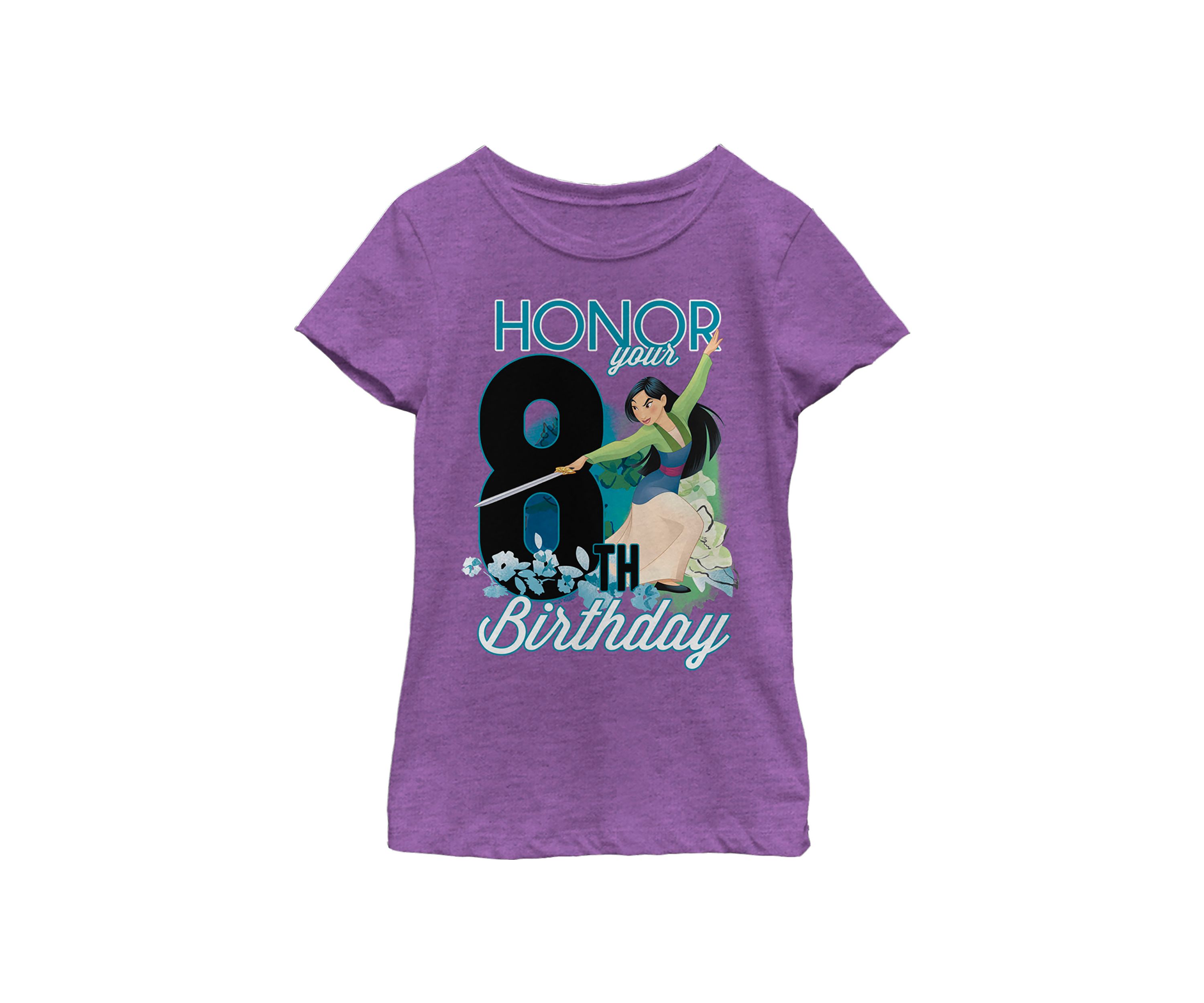 Girls 4-6x  Mulan Eight Birthday Graphic T-Shirt
