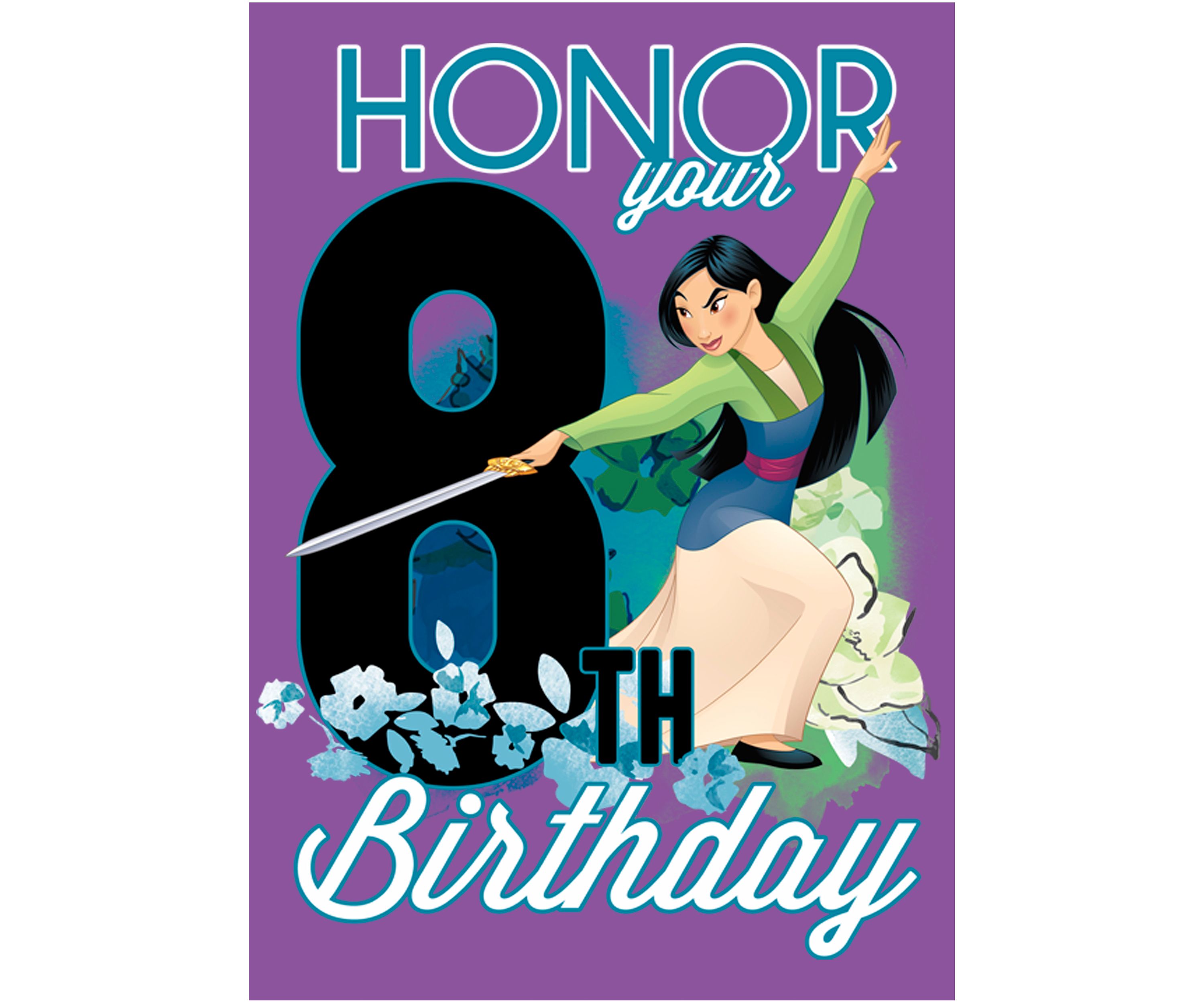 Girls 4-6x  Mulan Eight Birthday Graphic T-Shirt