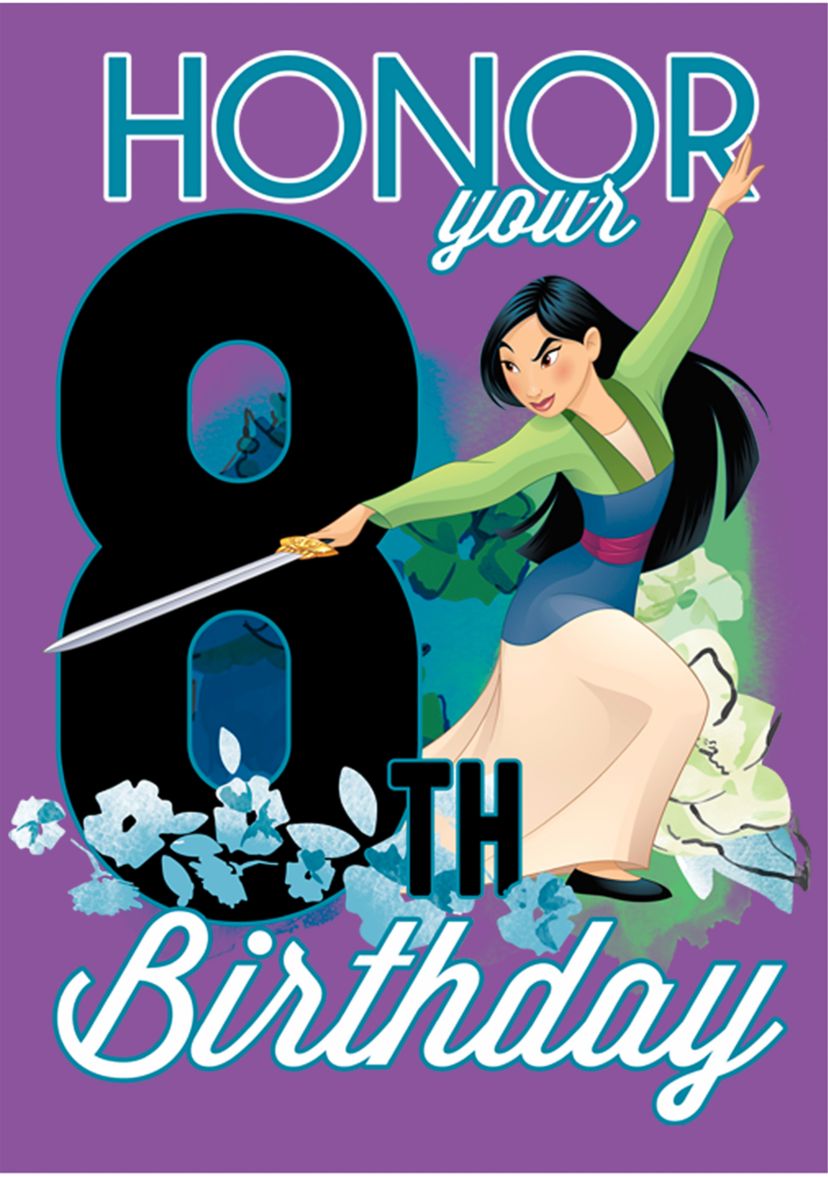 Girls 4-6x  Mulan Eight Birthday Graphic T-Shirt