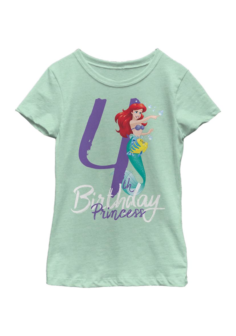 Girls 4-6x  Birthday Mermaid Four Graphic T-Shirt