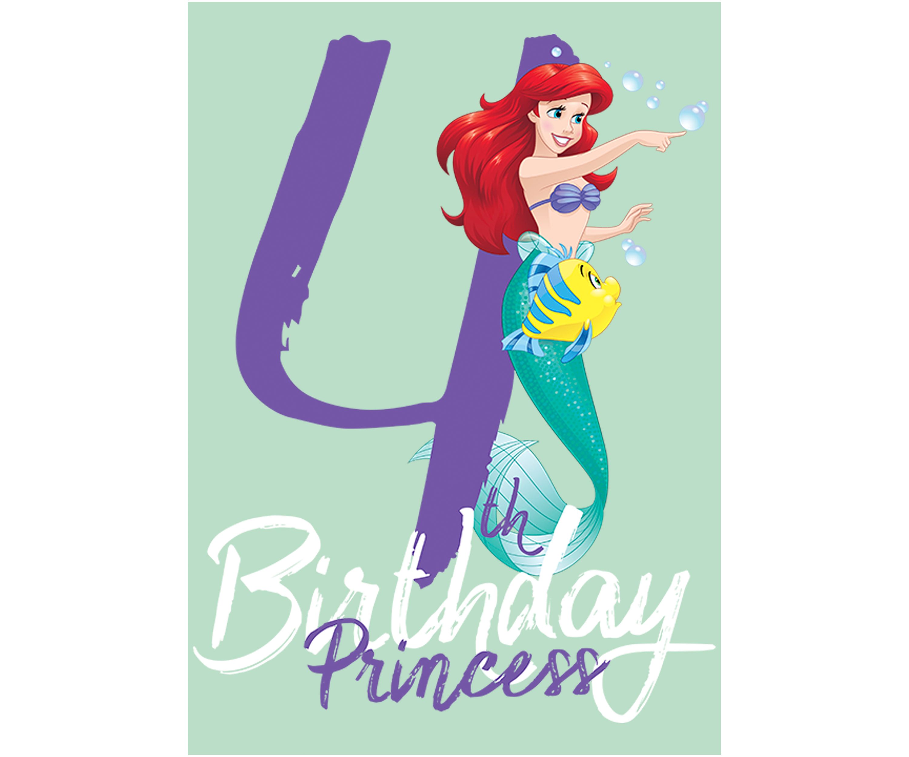 Girls 4-6x  Birthday Mermaid Four Graphic T-Shirt