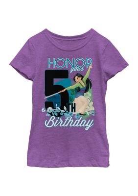 Disney Princess Girls 4-6x Mulan Five Birthday Graphic T-Shirt