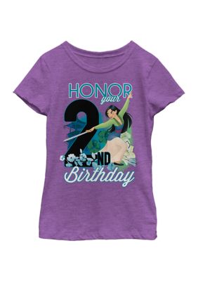 Disney Princess Girls 4-6X Mulan Two Birthday Graphic T-Shirt
