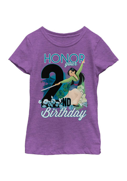 Girls 4-6x Mulan Two Birthday Graphic T-Shirt