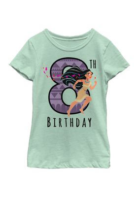 Disney Princess Girls 4-6x Poca Birthday 8 Graphic T-Shirt, Mint, Large