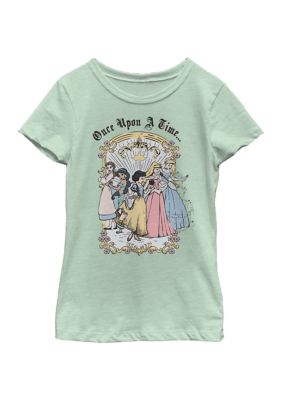 Disney Princess Girls 4-6x Vintage Princess Group Graphic T-Shirt, Mint, Large