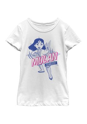 Disney Princess Girls 4-6x Mulan Pop Graphic T-Shirt, White, Large