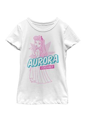 Disney Princess Girls 4-6x Aurora Pop Graphic T-Shirt, White, Large