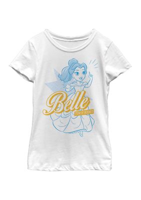 Disney Princess Girls 4-6x Belle Pop Graphic T-Shirt, White, Large