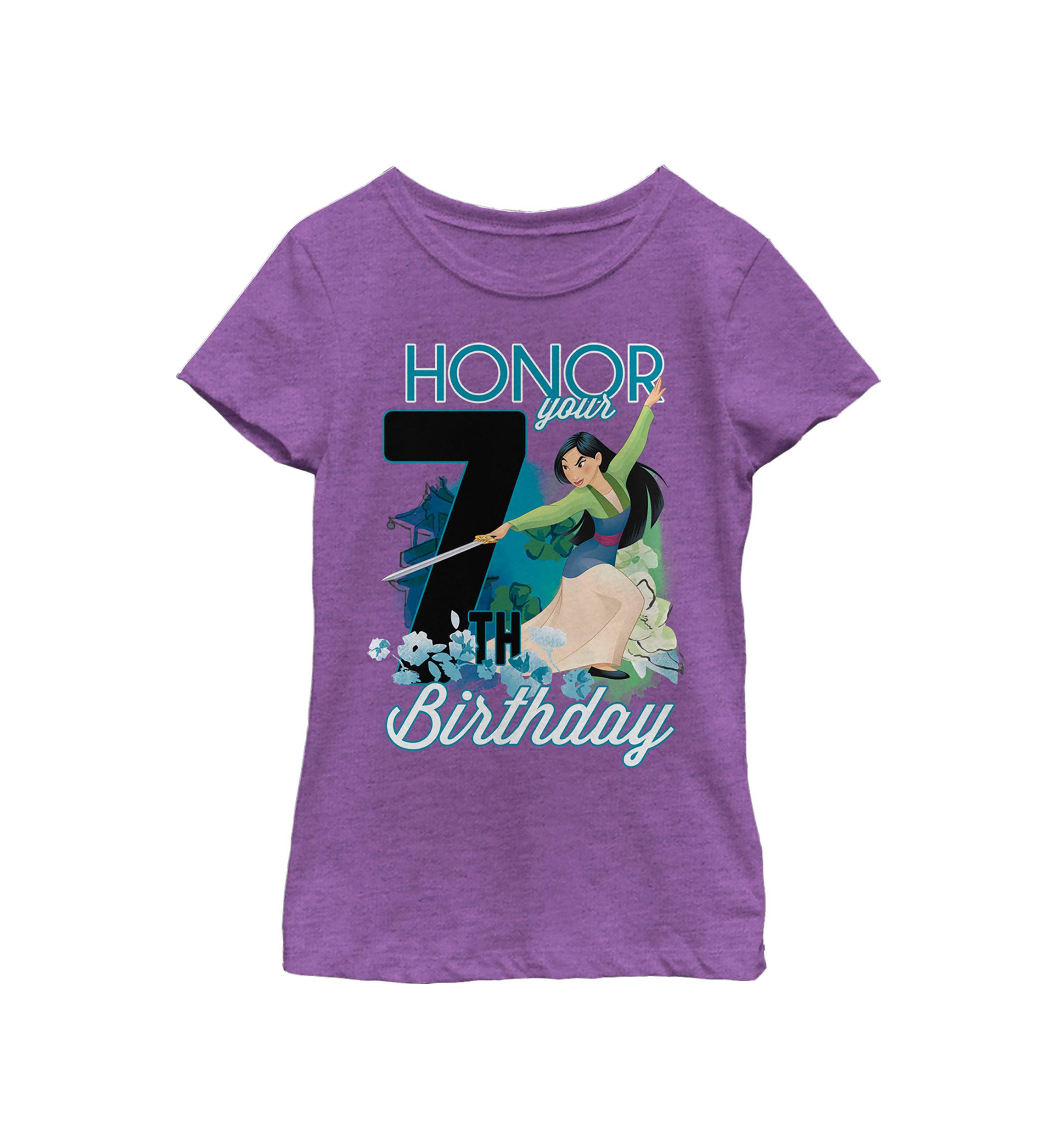 Girls 4-6x Mulan Seven Birthday Graphic T-Shirt