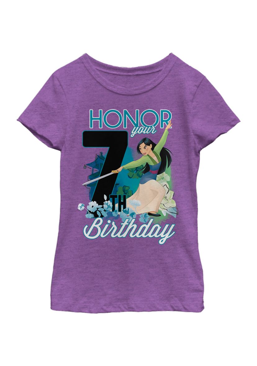 Girls 4-6x Mulan Seven Birthday Graphic T-Shirt