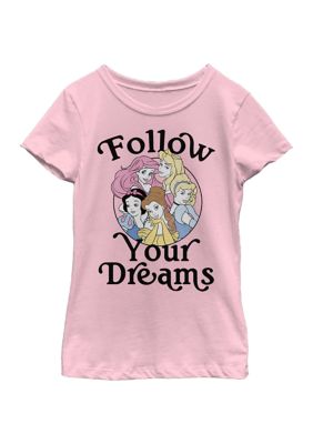 Disney Princess Girls 4-6x Follow Your Dreams Graphic T-Shirt, Pink, Large