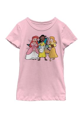 Disney Princess Girls 4-6x Comic Princess Tong Trio Graphic T-Shirt, Pink, XSmall
