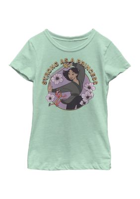 Disney Princess Girls 4-6x Mulan Fight Like A Princess Graphic T-Shirt, Mint, Large