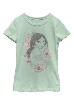 Disney Princess Kids Mulan Magnolia Graphic T-Shirt, Mint