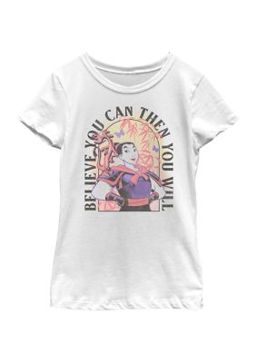 Disney Princess Kids Mulan Pop Graphic T-Shirt, White, Large