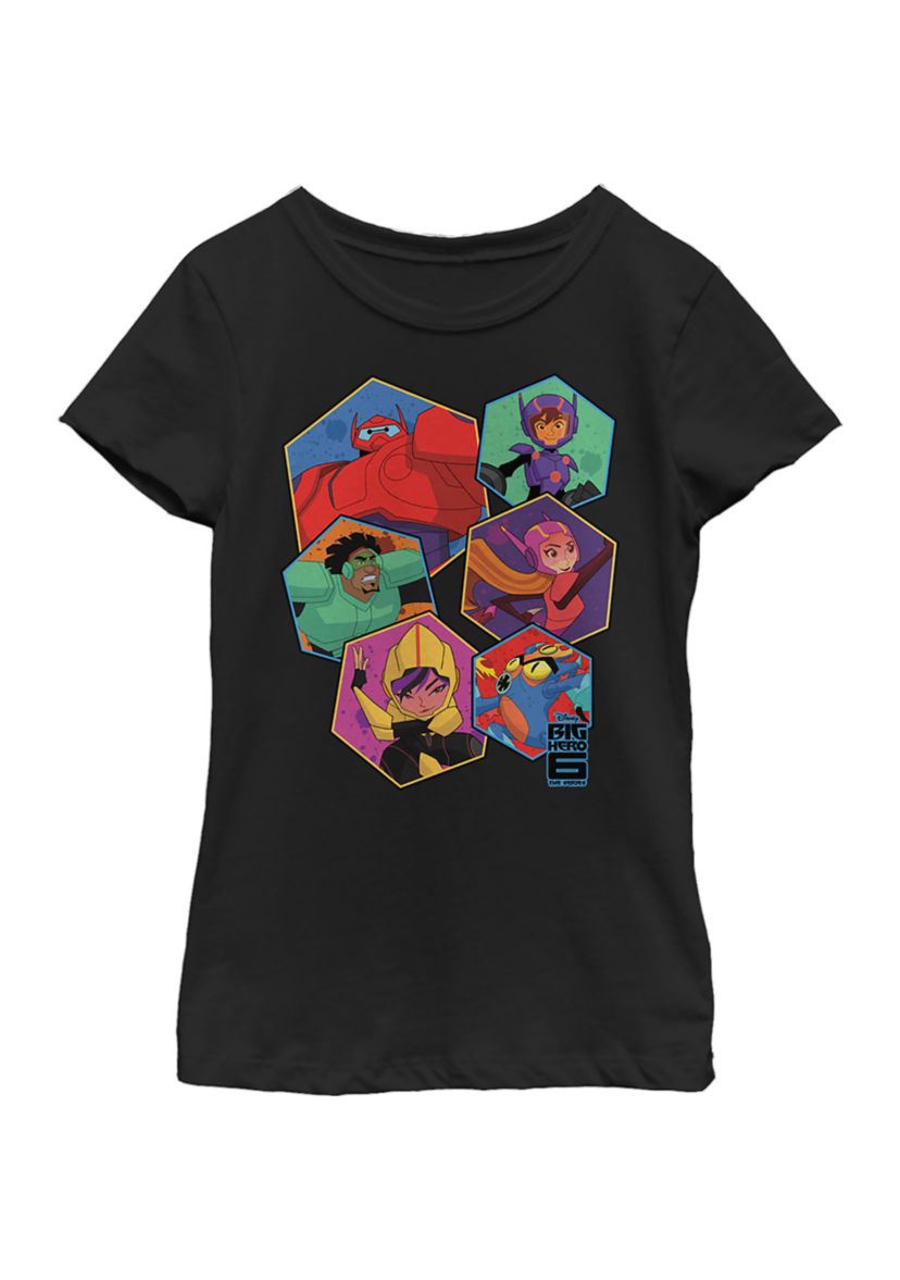 Girls 4-6x  Big Six Hex Graphic Top
