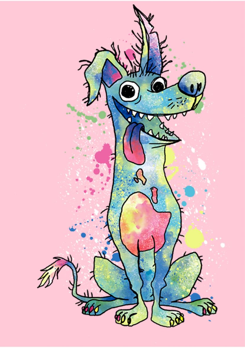 Girls 4-6x  Watercolor Dante Graphic T-Shirt