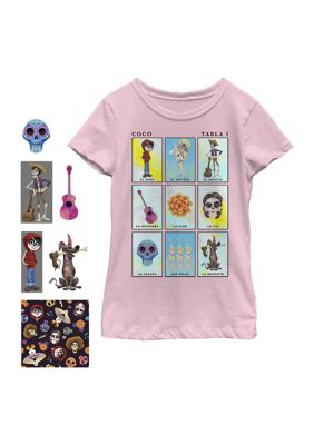 Disney Pixar Girls 4-6x Coco Cards Graphic T-Shirt, Pink, XS