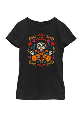 Disney Pixar Girls 4-6x Musical Miguel Graphic T-Shirt, Black, XS