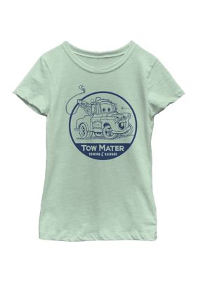 Disney Girls 4-6x Tow Mater Graphic T-Shirt, Mint, Medium