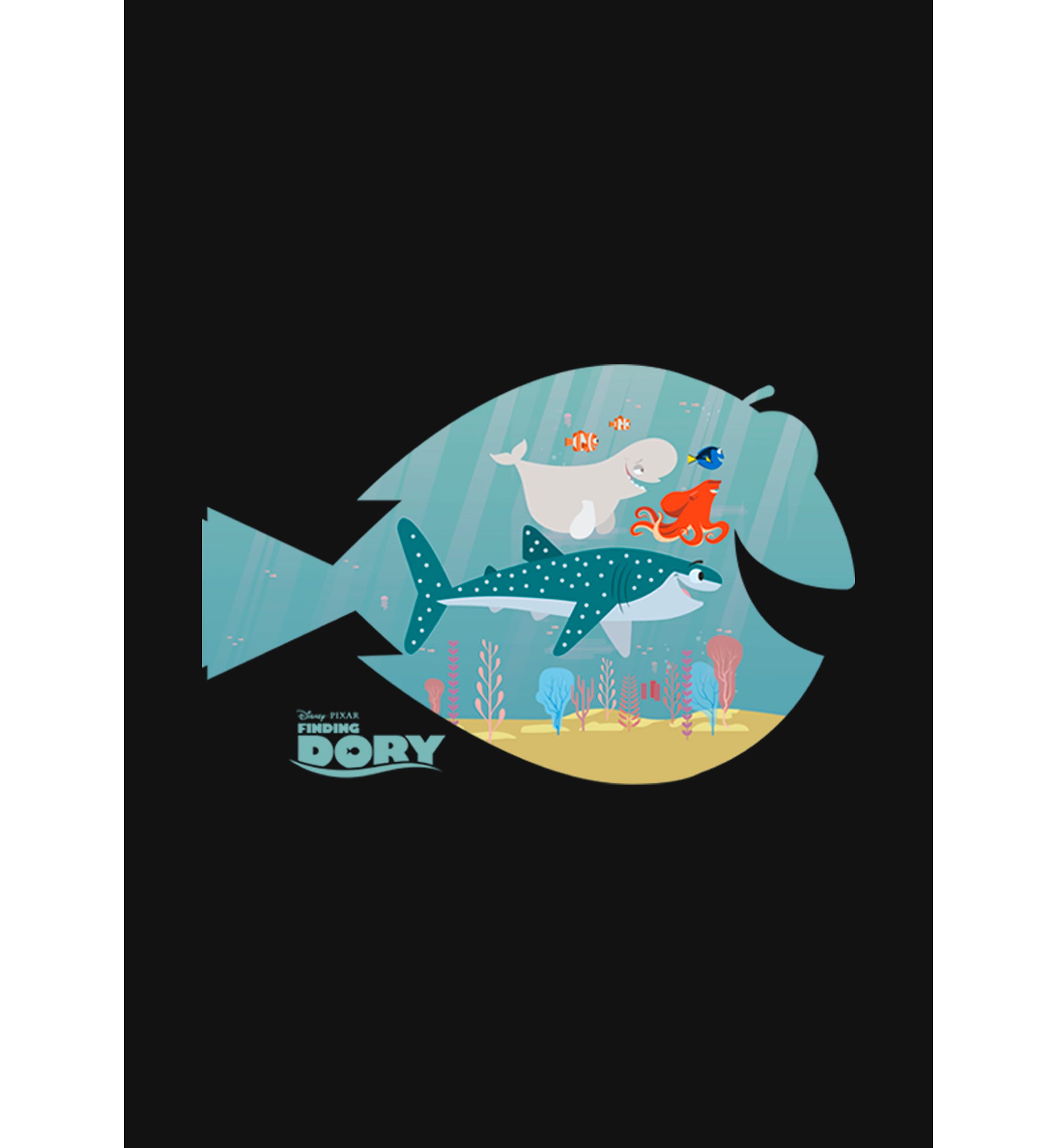  Girls 7-16 Dory Silhouette Graphic T-Shirt 