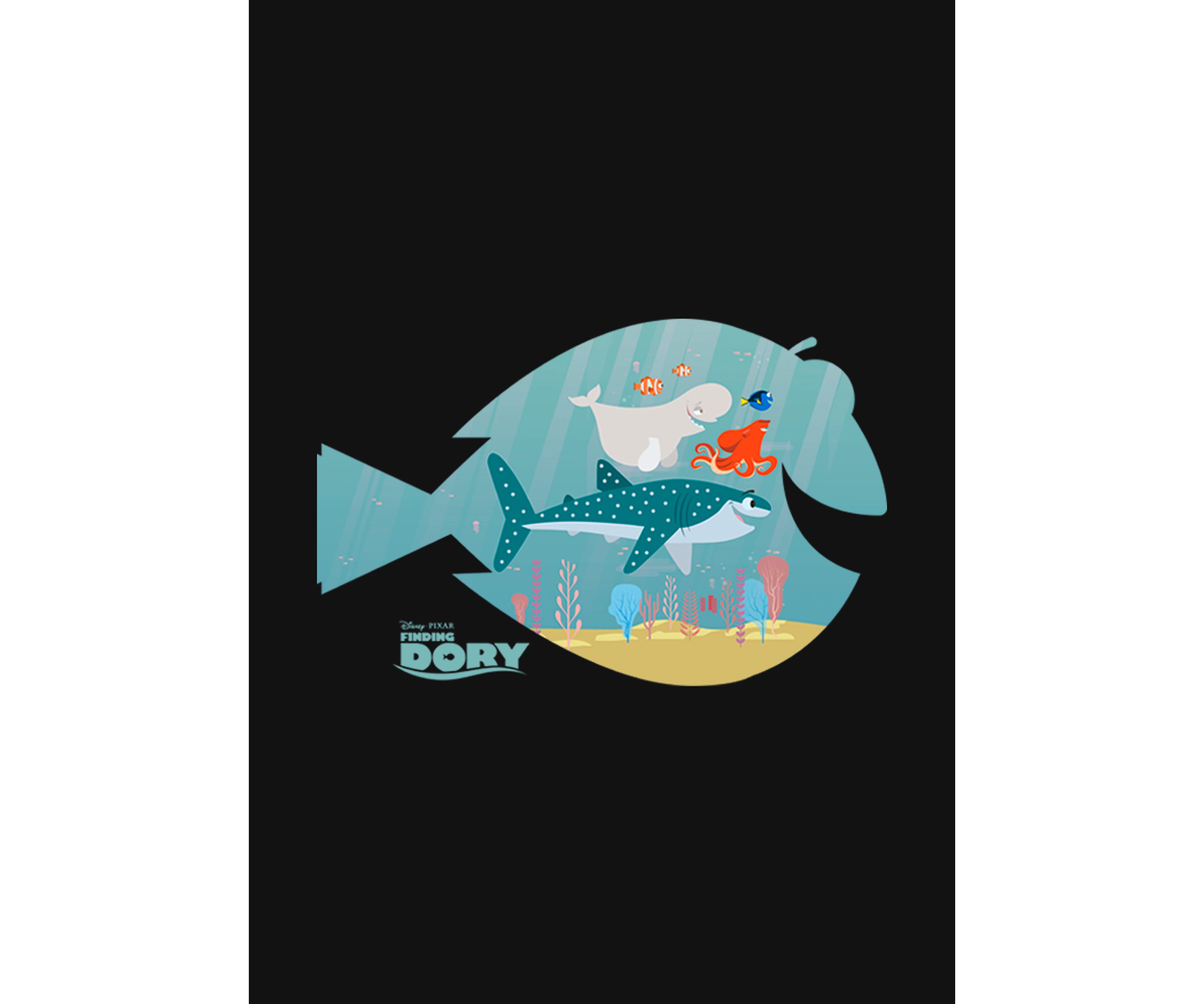  Girls 7-16 Dory Silhouette Graphic T-Shirt 