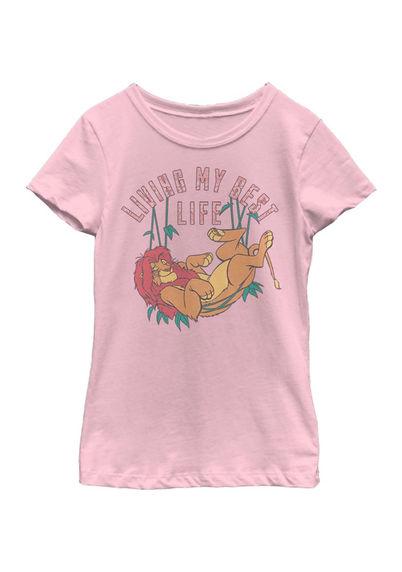 Girls 4-6x  Best Lion Graphic T-Shirt