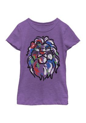 Disney Girls 4-6x Simba Paint Graphic T-Shirt