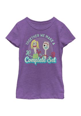 Disney Pixar Toy Story Girls 4-6x Complete Set Color Graphic T-Shirt, Purple, Large