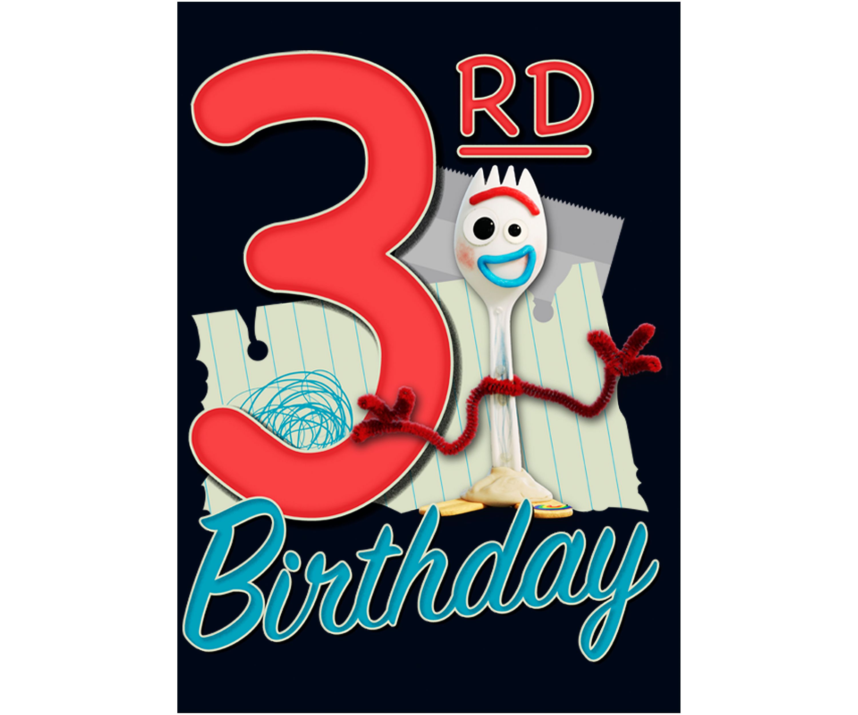 Girls 4-6x Forky 3rd Birthday Graphic T-Shirt