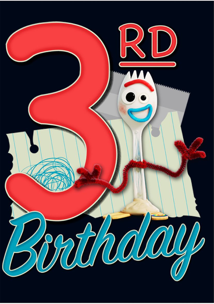 Girls 4-6x Forky 3rd Birthday Graphic T-Shirt