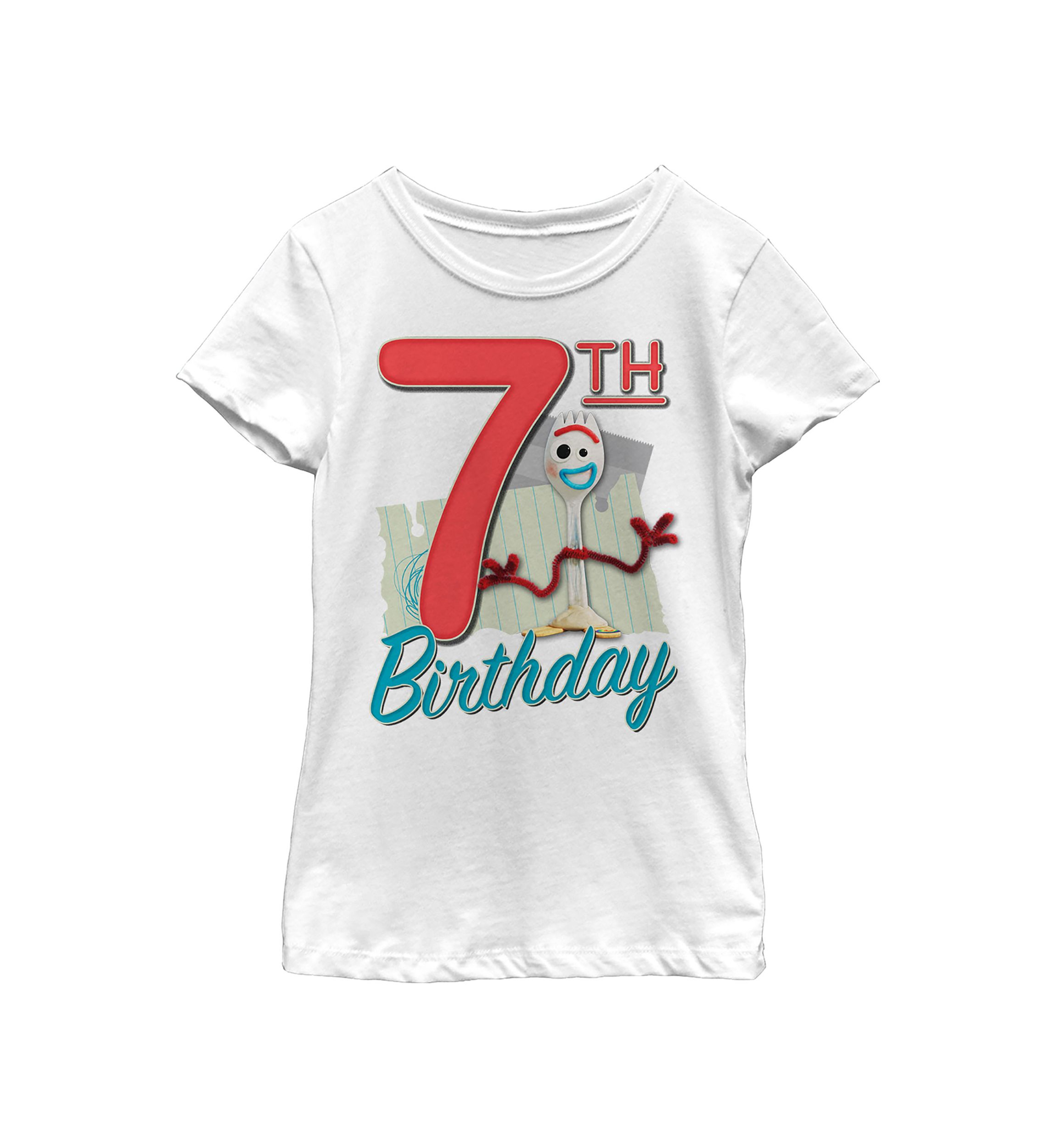 Girls 4-6x Forky 7th Birthday Graphic T-Shirt